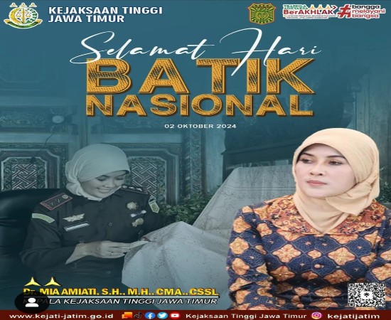 Kejati Jatim, Mia Amiati Ucapkan Selamat Hari Batik Nasional